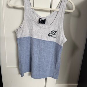 Nike Gray and Blue Tank Top Athletic Style